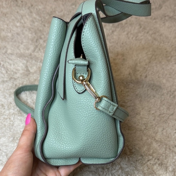NWOT Kate Spade Pebbled Leather New York Knot Mini Mint Green Crossbody Tote - Picture 3 of 10
